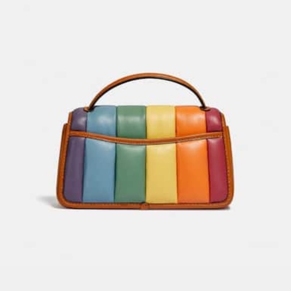 Coach Turnlock Clutch 20 with Rainbow Quilting - Picture 3 of 9